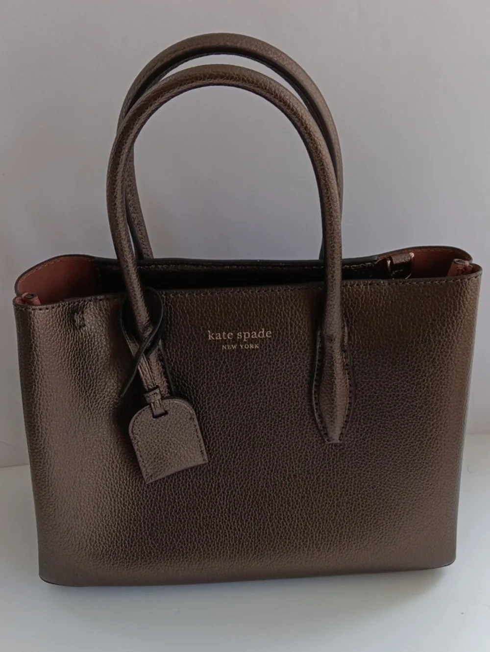 Kate Spade NWT Eva Zip Top Satchel  Metallic Bronze Purse with Crossbody straps